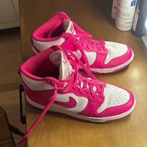 Nike Women's Fuchsia and White High-Top Sneakers